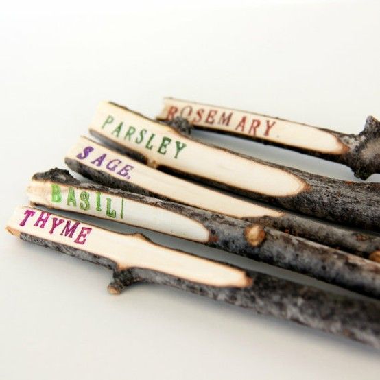 Twig Plant Makers to decorate your herb patch.